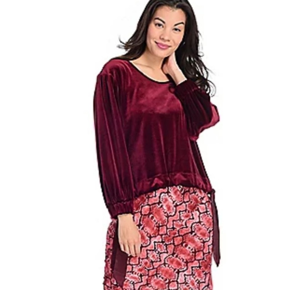 Band of Gypsies Velvet Tie Side Top Sz S